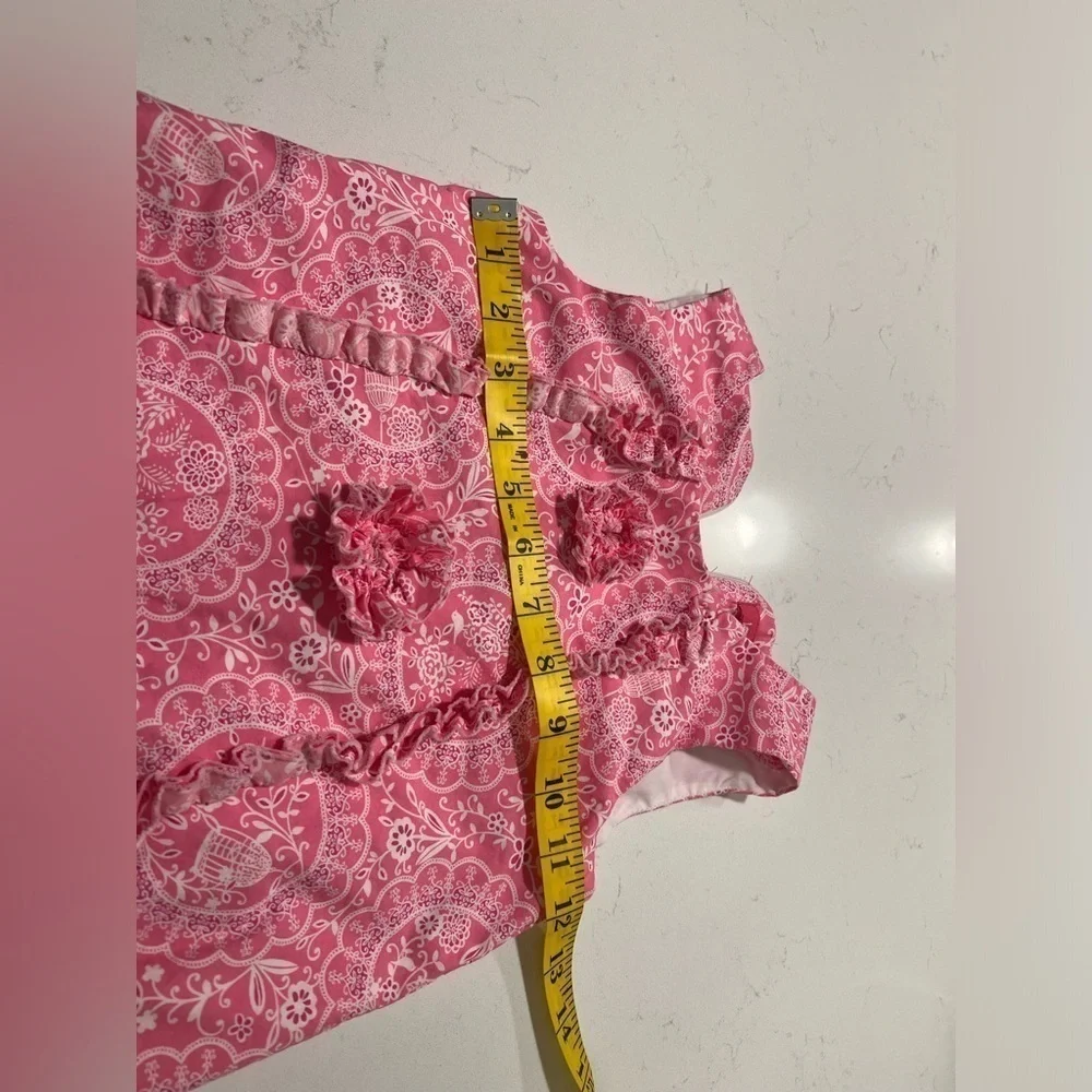 Lilly Wicket Pink and White Lined Cotton Dress Size 5